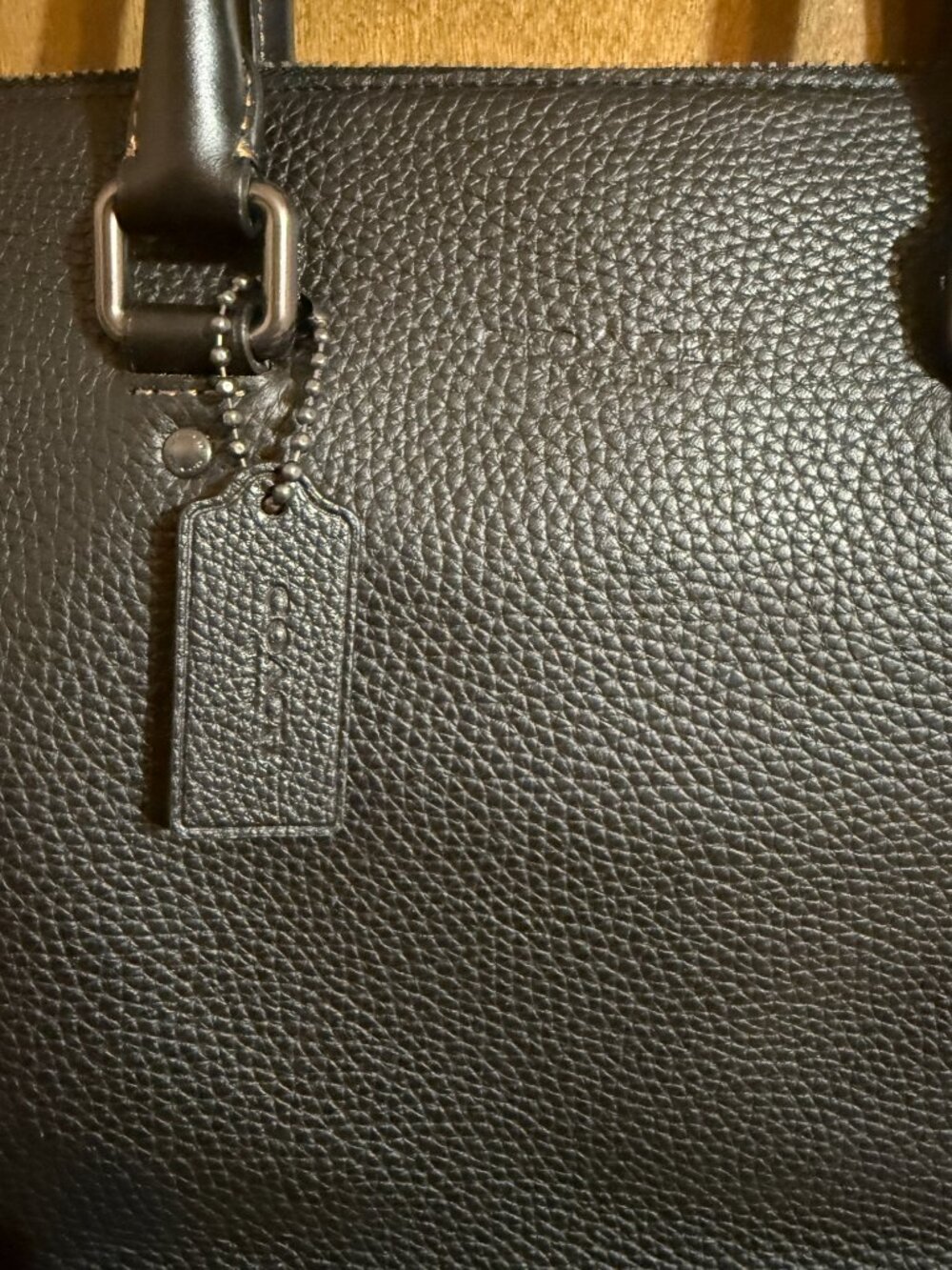 Coach Black Gotham Folio Bag Soft Polished Pebble Leather Briefcase C0243 - Picture 4 of 9